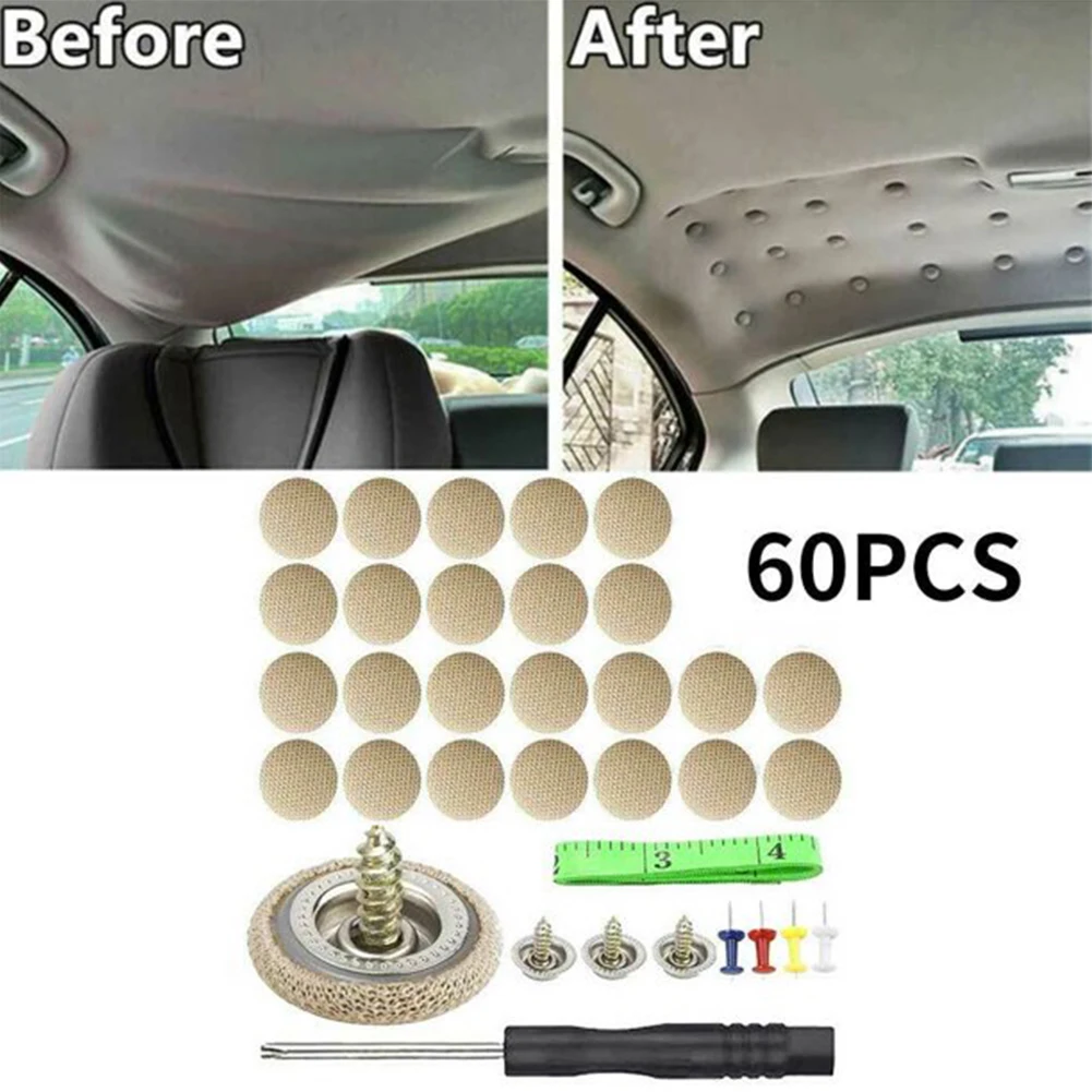 

60pcs/pack Fixing Sagging Headliner Auto Rivet Snap Ceiling Repair Car Roof Pin Car roof buckle