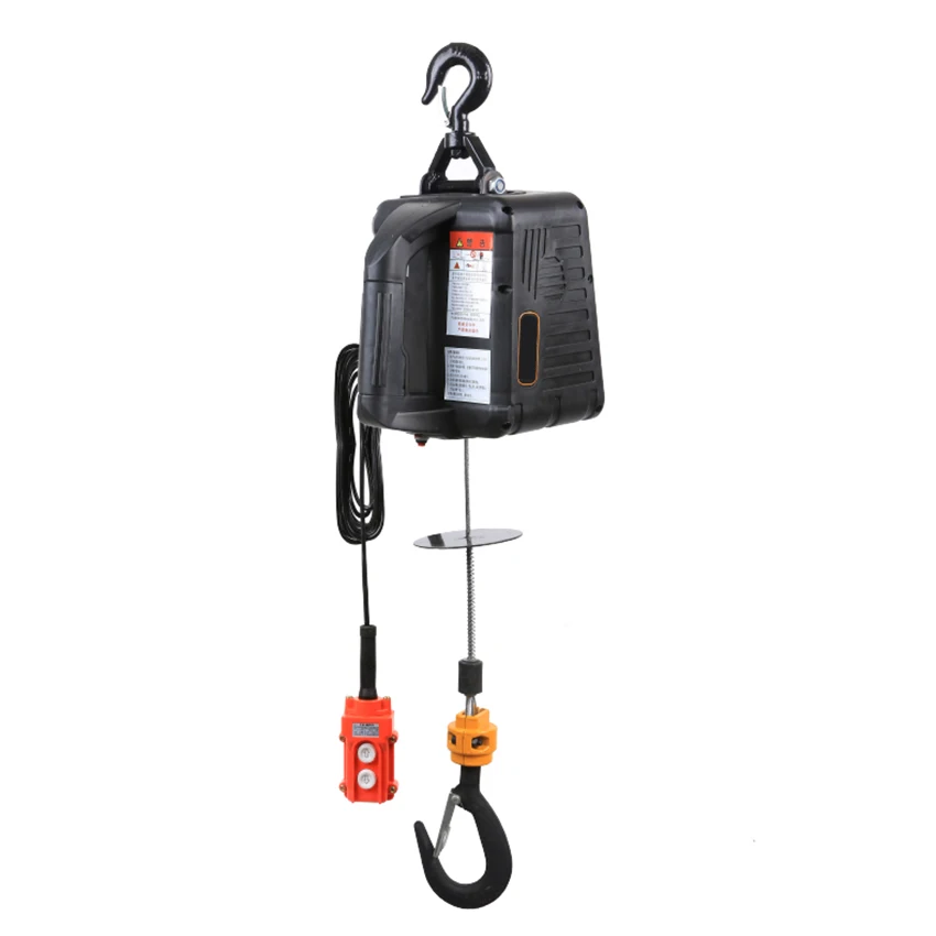 500KG Electric hoist Portable electric hand winch traction block electric steel wire rope lifting hoist towing rope 220V/110V