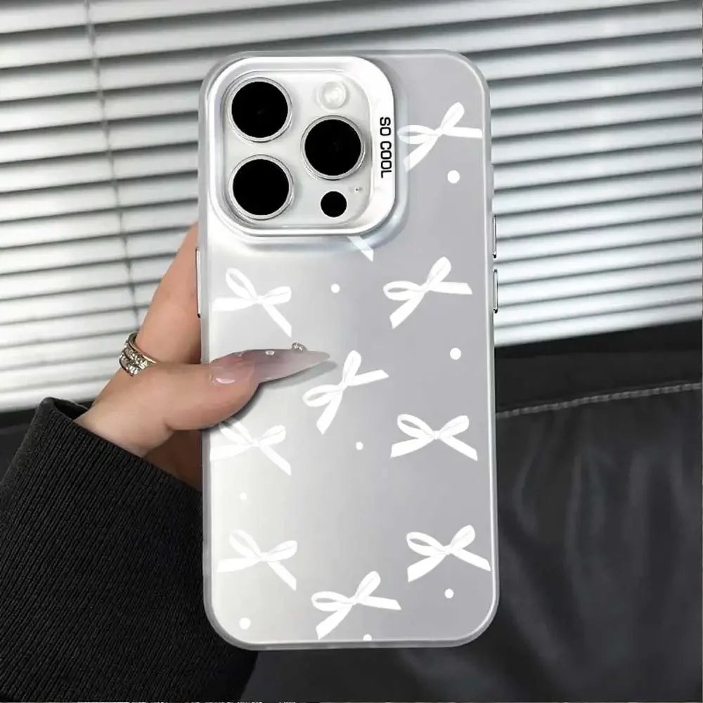 Чехол для Motorola Moto G04 G14 G84 5G G10 G20 G30 G04S G24 G34 G13 G23 G53 G22 E32S E22i Butterfly Knot Silver IMD телефона