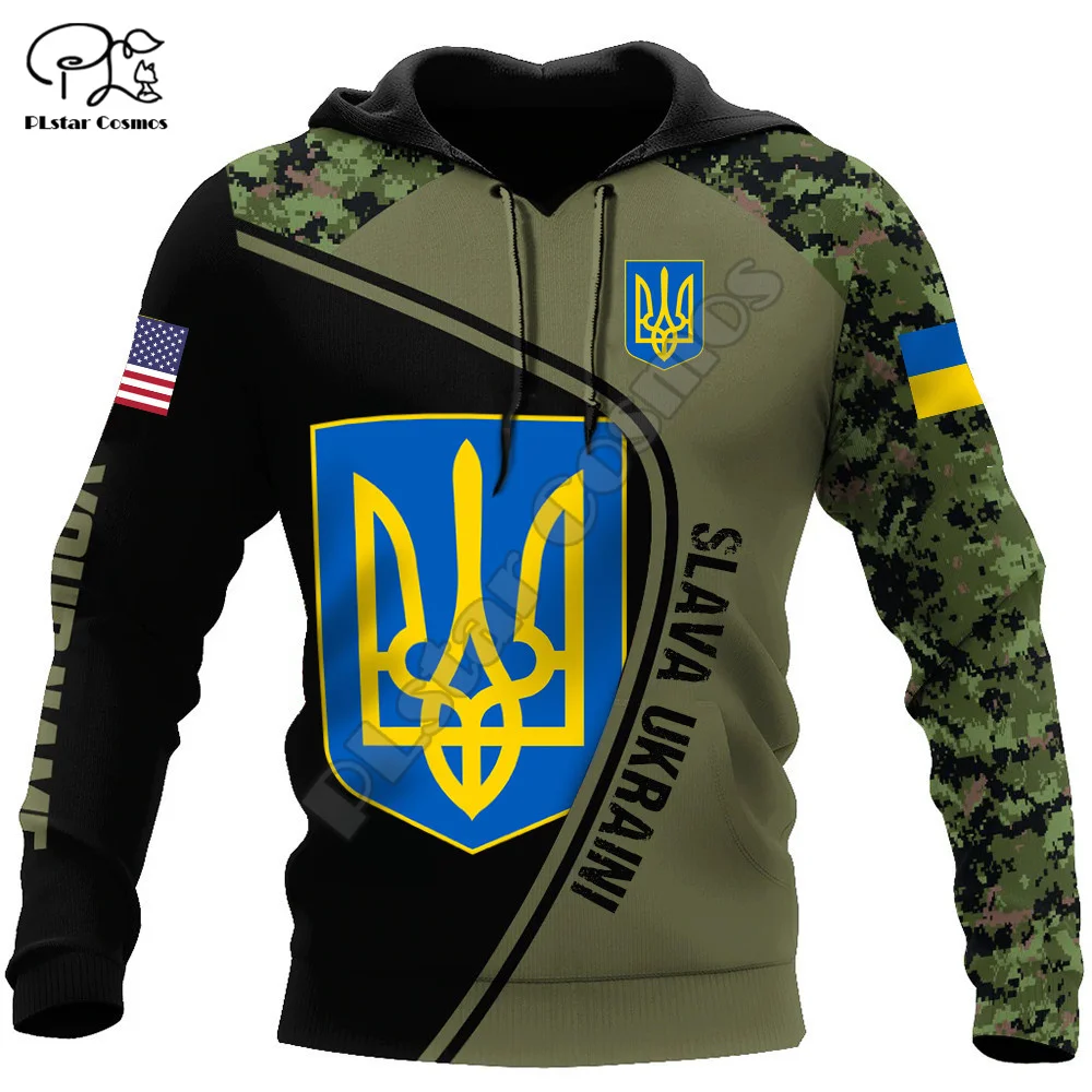 

Country Flag Ukraine Army Camo Soldier Ukrainian Pullover Tracksuit 3DPrint Men/Women Harajuku Casual Funny Jacket Hoodies 4X