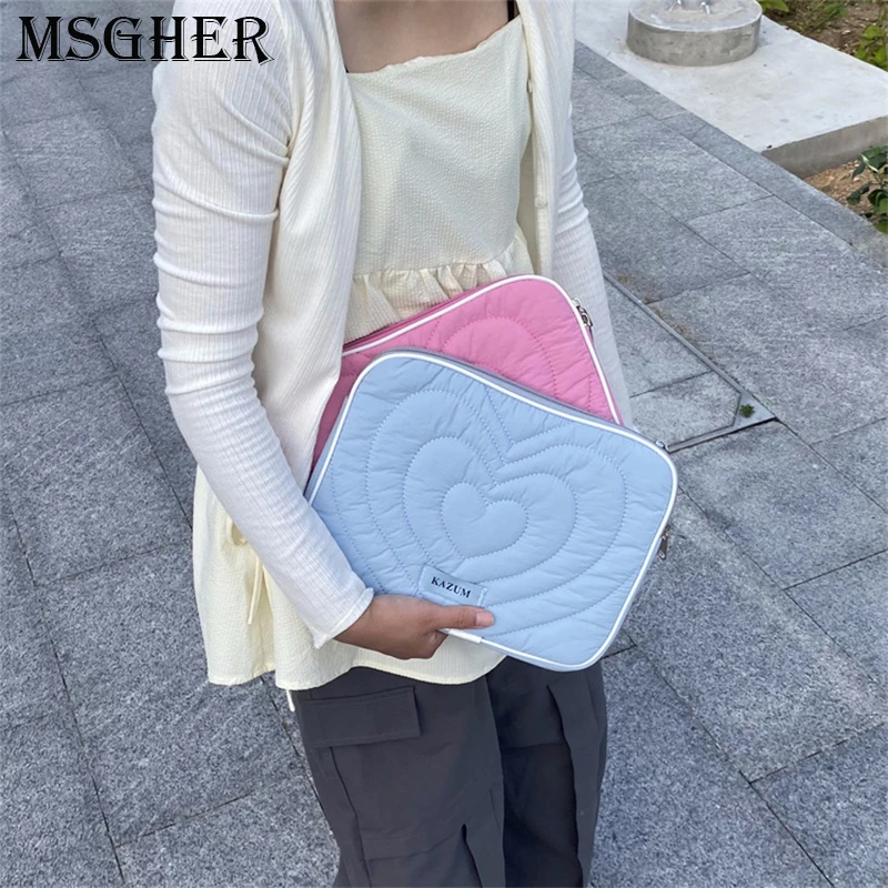 

Korea Love Heart Cute Laptop Sleeves 11 13.6 14 15 15.6 Inch Cover Macbook Air Ipad Pro Laptop Carrying Bag Computer Accessories