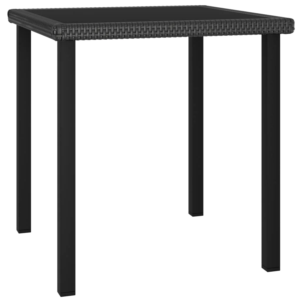 

Outdoor Patio Dining Table Deck Outside Porch Furniture Balcon Decor Black 27.6x27.6"x28.7" Poly Rattan"