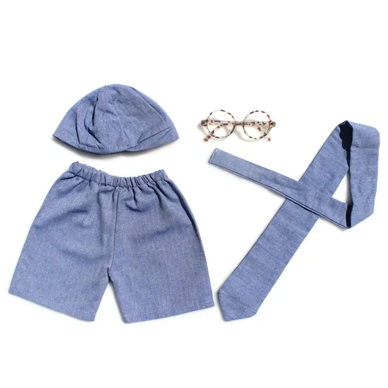 

Baby Gentleman Bodysuit Set Newborn Photography Props Knitted Cotton Fashion Jumpsuit Kit Infant Photo Shooting Clothing