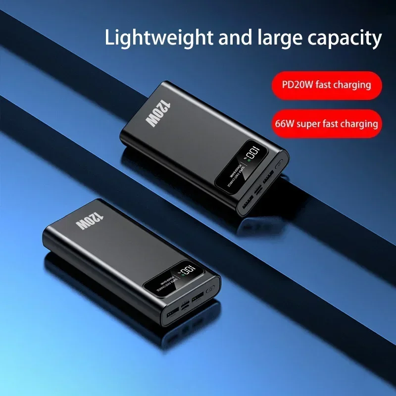 200000 mAH 120 Вт Power Bank Супер быстрая зарядка аккумулятора Высокая емкость цифрового