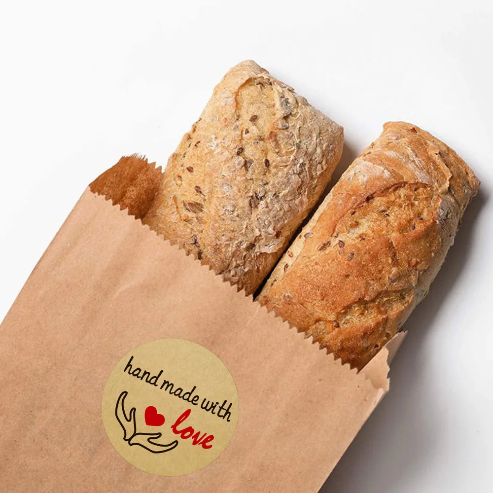 

1 дюйм. Наклейки ручной работы с надписью «Handmade With Love», 500 шт./рулон