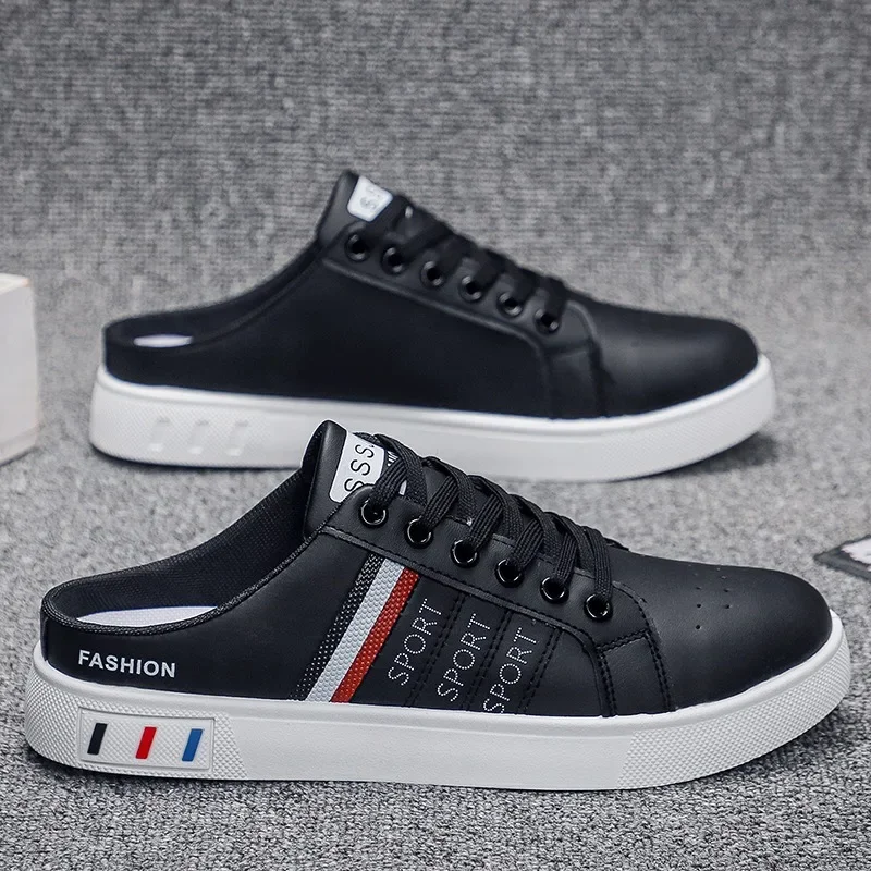 Летние мужские модные дизайнерские полутапочки из искусственной кожи роскошные