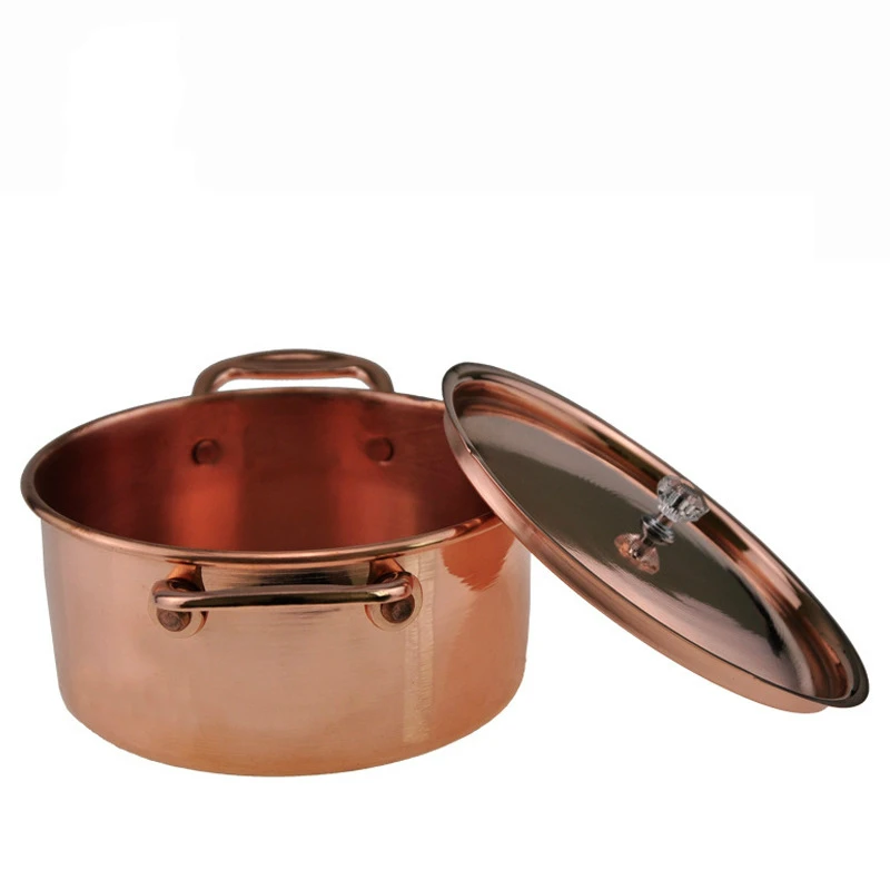 

Pure Copper Single Pot Chinese Style Composite Bottom Size Custom Self-service Small Hot Pot Binaural Pot Uncoated Easy To Clean