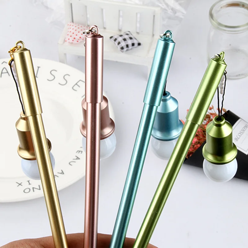 

Cartoon Cute Creative Light Bulb Modeling Neutral Pen School Student Supplies Dust Plug Gel Pen Multifunctional Stationery