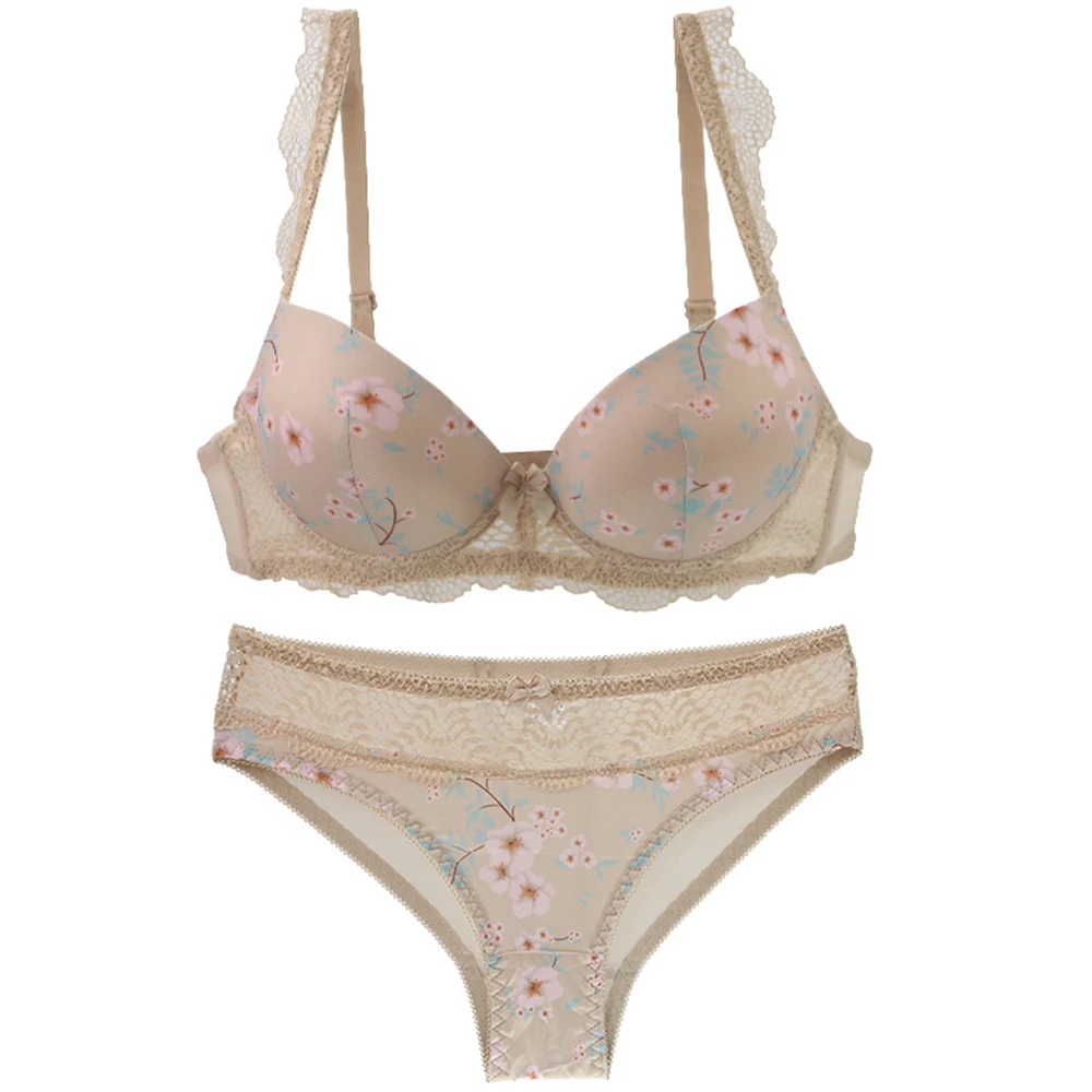 New Women's Push Up Sexy Bra Set Padded Black Underwear&Panties Comfortable Breathable Bra Set Sexy Lace Bras For Women