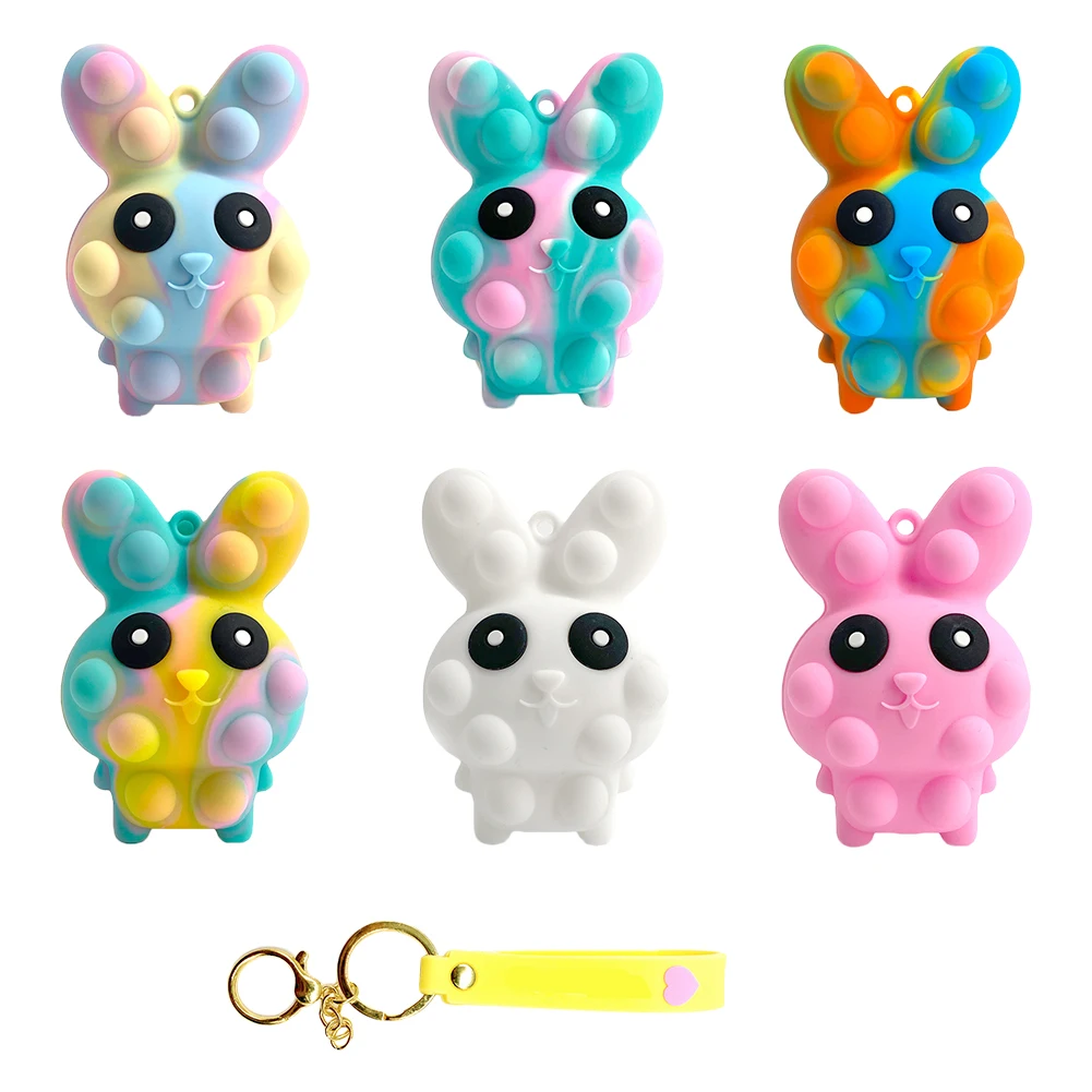 

Антистрессовый силиконовый шарик в виде кролика, пузырьковый шар, игрушки-антистресс, Сжимаемый 3D эластичный мяч, игрушка для снятия стресс...