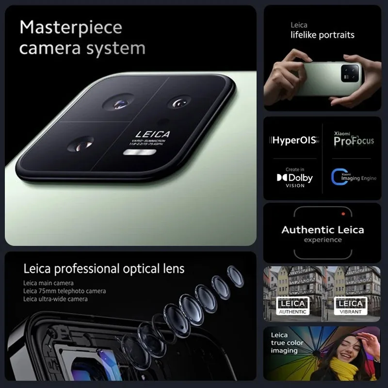 Global Verison Xiaomi 13 Smartphone Snapdragon 8 Gen 2 120Hz 6.36'' AMOLED Display 67W Charger WIFI 7 Capability