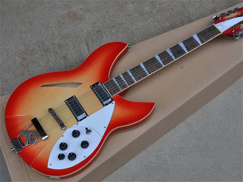 

Red body 12strings Electric Bass Guitar with White Pickguard,Rosewood Fingerboard,Chrome Hardware,Provide Custom Service