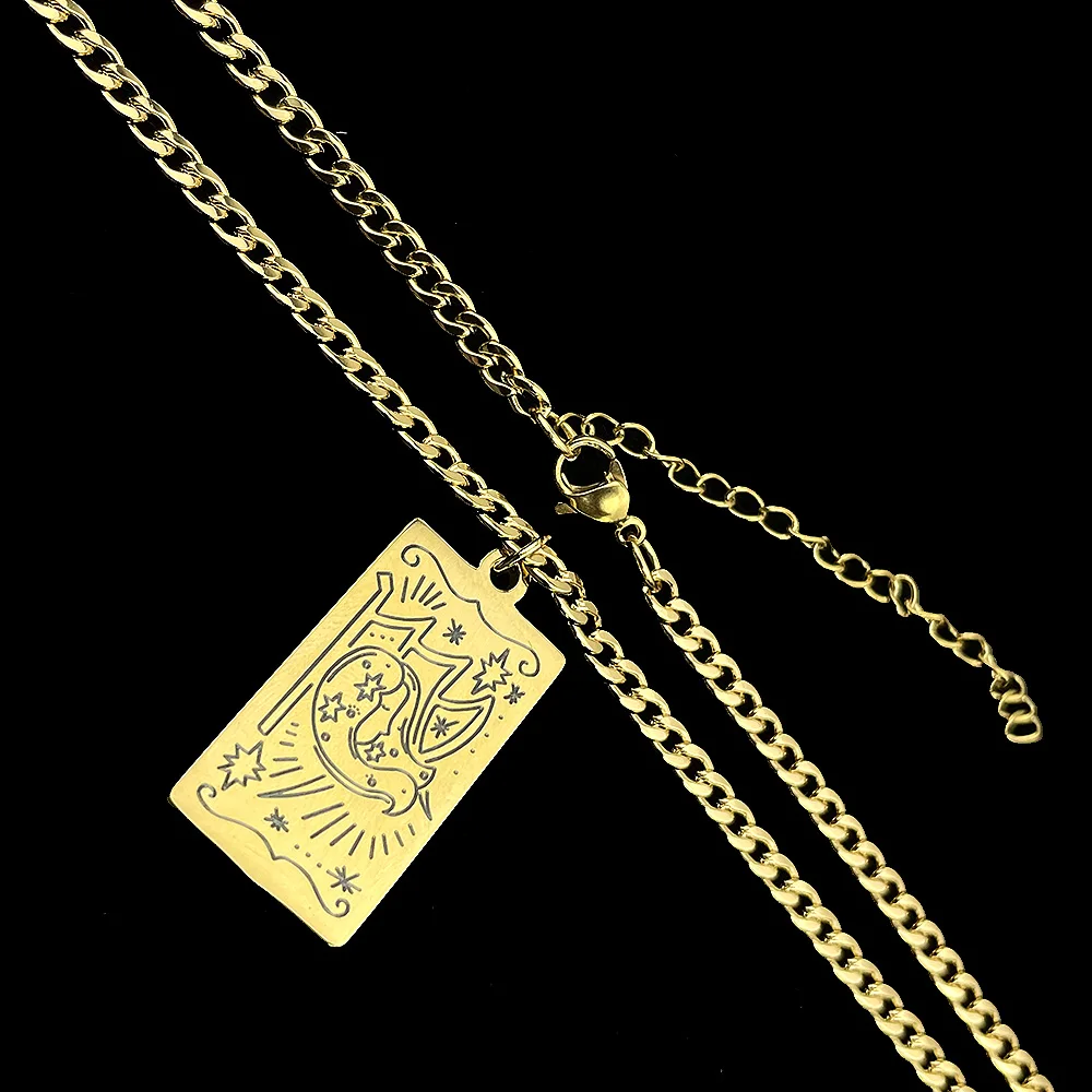 

Necklace for Women Virgo Constellations Tarot Pendant Stainless Steel Men Necklaces Jewelry Gifts Collier Acier Inoxydable Femme