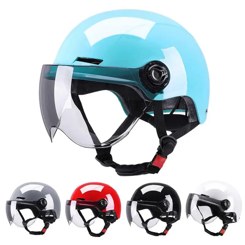 

Electric Motorcycle Helmets Bicycle Cycling Helmets With Removable Goggle Breathable Motorcycle Helmets With Visor For Men Women