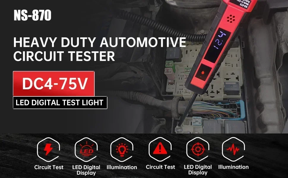 4-75 В ЖК-цифровой тестер света с вольтметром сверхмощных цепей напряжения