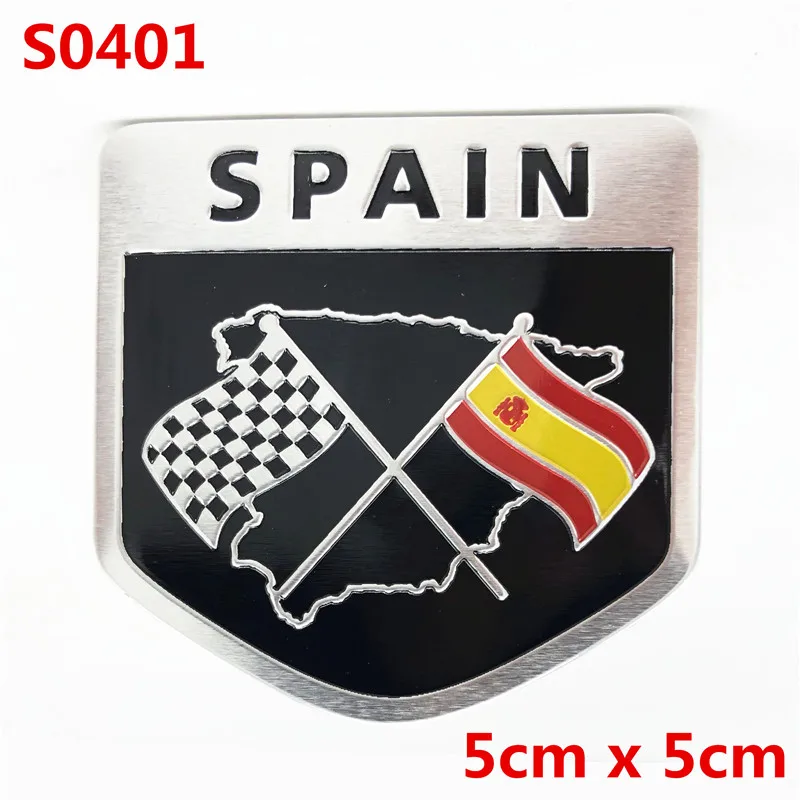 

Алюминиевый флаг Испании, национальный флаг, щит, эмблема, значок, наклейка на мотоцикл, наклейка для Seat Leon Ibiza Ford Focus Fiesta Citroen VW