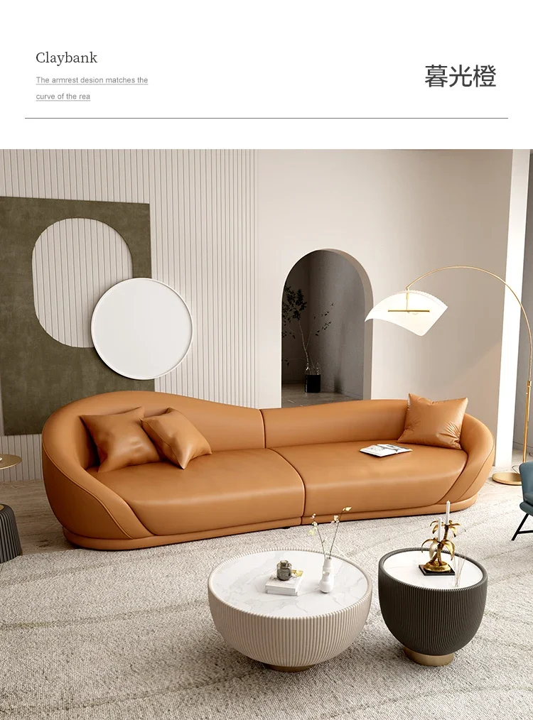 Dipper современный простой кожаный диван для дома в кремовом стиле гостиной