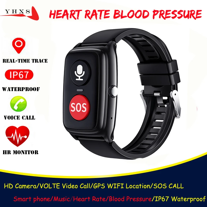 

Smart 4G Watch Elderly Parents Heart Rate Blood Pressure Monitor GPS Wi-fi Trace Locate SOS Call Android Phone Sport Smartwatch