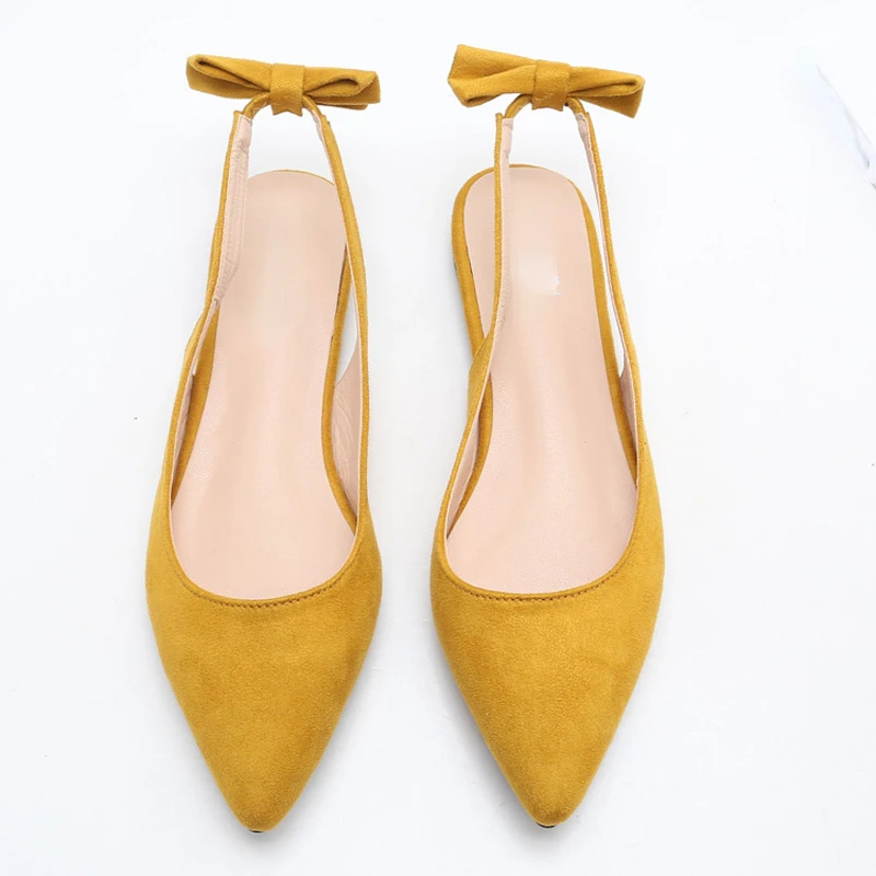 Pointed-back Empty Shoes with Elastic Band Flat-bottomed Autumn Shoes Women