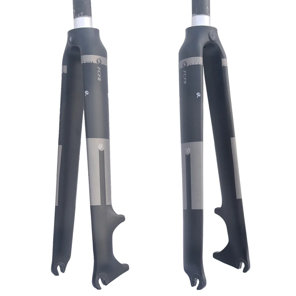 

FCFB FW Carbon Fiber Road Bike Front Fork Fixed Gear Cycling Bicycle Front Fork for Disc Brake/V-brake 28.6mm 1-1/8