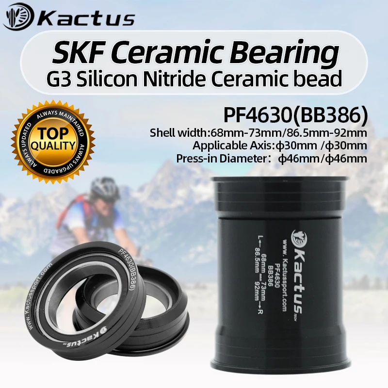 

KACTUS BB386 PF4630 Bottom Bracket SKF Ceramic Bearing 30mm MTB Central movement Press Fit 46mm for SRAM Red Crankset Bike Parts