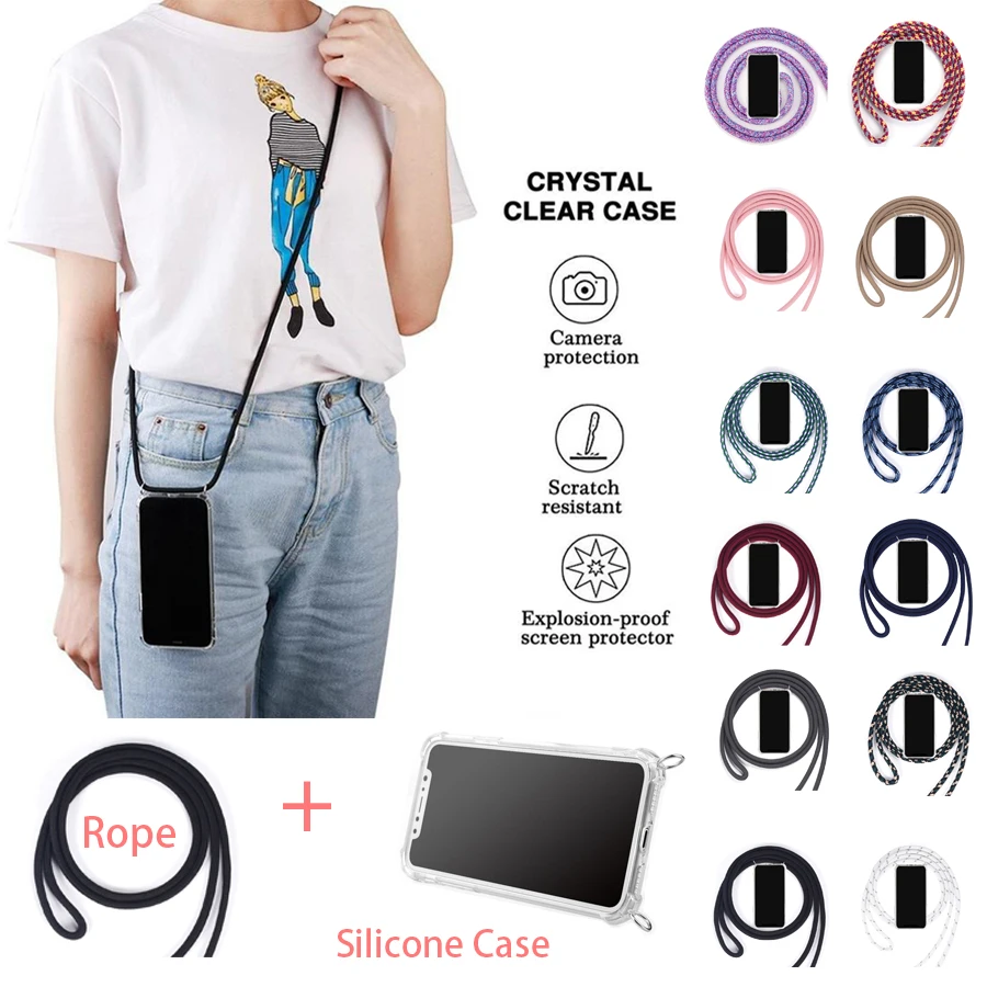 

Necklace Cross Shoulder Strap Case For Huawei P50 Pro P40/P30/P20 Lite/Pro Mate 40 Pro Mate 40 RS Mate 30 Pro/Lite Mate 20 Lite