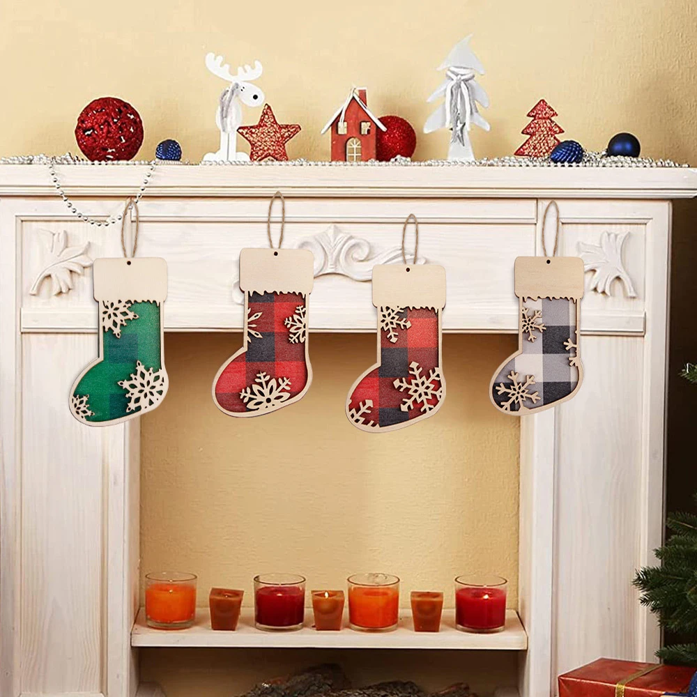 Новый рождественский деревянный кулон для торгового центра украшение окон в