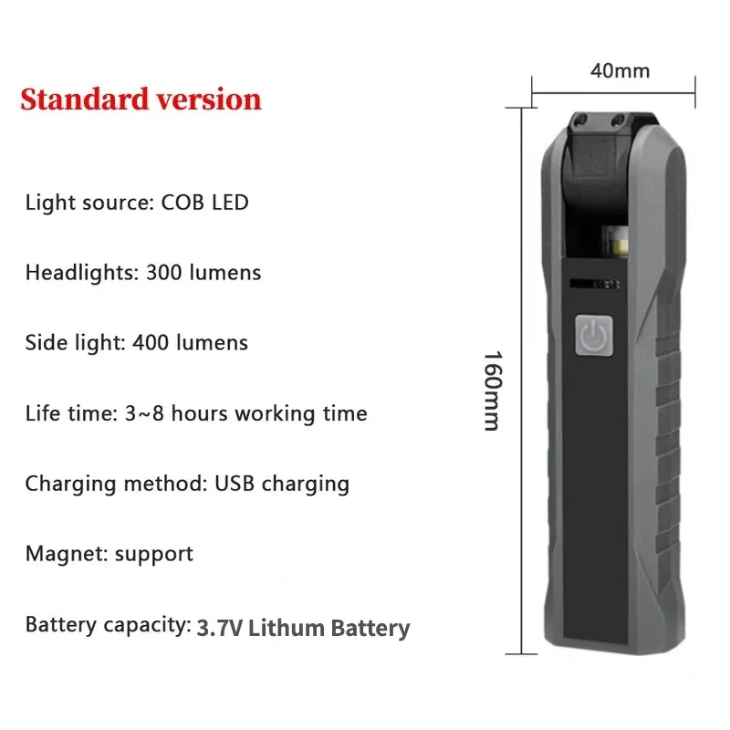 

Портативный магнитный COB фонарь USB зарядка