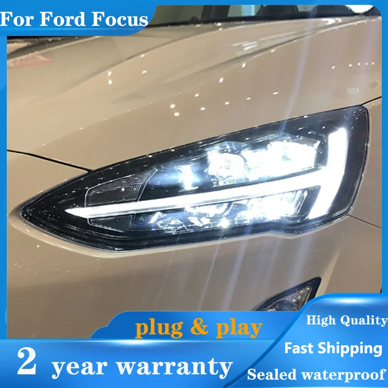 

car accessories for Ford Focus Headlamp 2020 Ford Focus 2019 Headlights Sedan Hatchbach DRL Turn Signal High Beam Projector Lens