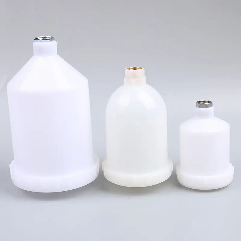 

125ml 250ml 600ml Plastic Spray Paint Pot Sprayer Cup Air Gravity Feed Fastmover Thread Connector