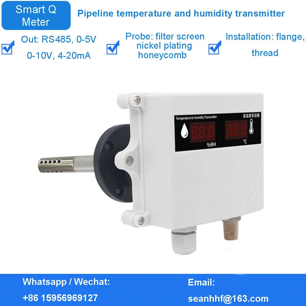 

RS485 temperature humidity transmitter resistive modbus rtu temperature sensor 0-10v 4-20ma Honeycomb probe high temperature