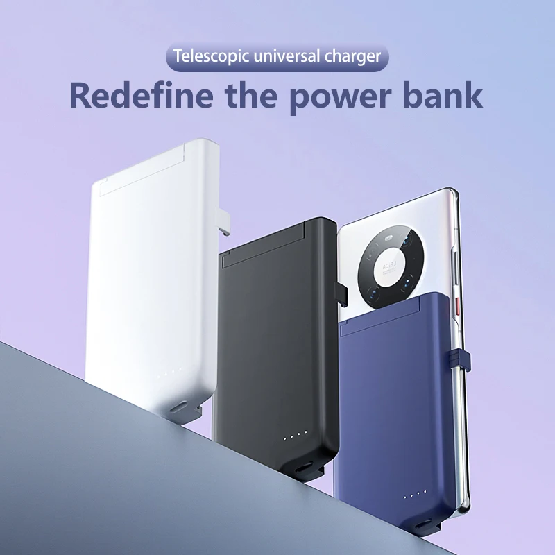 Cena Uniwersalna ładowarka Etui Do IPhone 13 12 11 Pro XR Samsung Huawei Xiaomi Power Bank ładowarka Case Regulowana Pokrywa