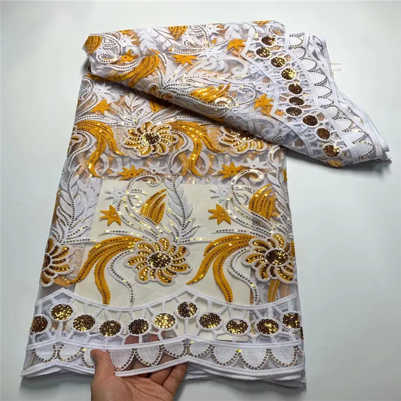 Новейшая африканская кружевная ткань с блестками вышивка из французского тюля