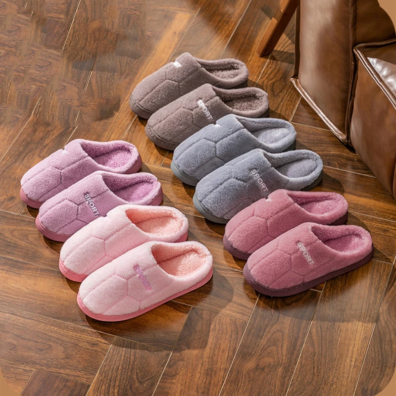 HKAZ женские зимние теплые меховые тапочки для дома хлопковая обувь с плюшевой