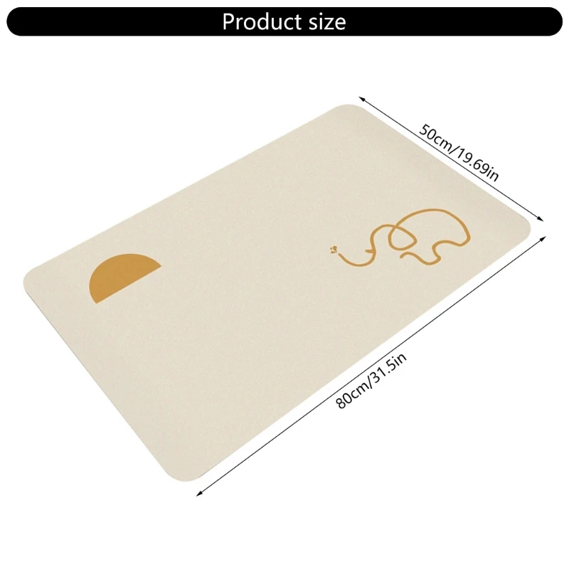 Стильный нескользящий коврик для ванной с рисунком животных удобный KXRE