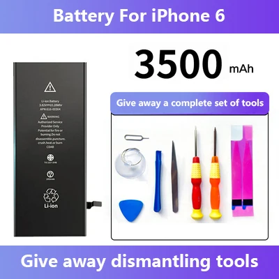 

Aleaivy Battery For Apple iPhone 6 6G iPhone6 With Free Repair Tool Kit 3500mAh Original High Capacity Bateria ReplacementDIANCH