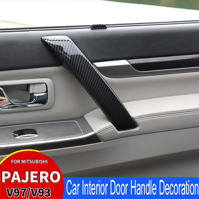 ABS Carbon Fiber Interior Pajero Door Handle Decorative Covers For Mitsubishi Pajero V97V93V87 Car Accessories Interior ABS Carbon Fiber Interior Pajero Door Handle Decorative Covers For Mitsubishi Pajero V97V93V87 Car Accessories Interior