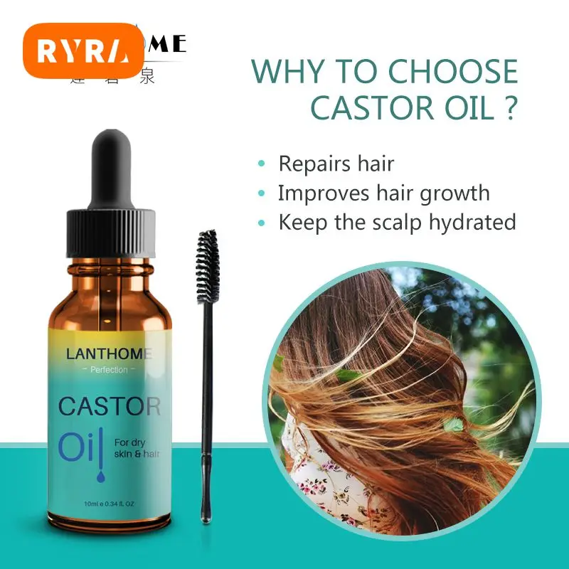 

Natural Castor Oil Eyelashes Eyebrow Hair Growth Essential Oil Prevent Skin Aging Nourish Organic Serum Hair Fast Growth Liquid