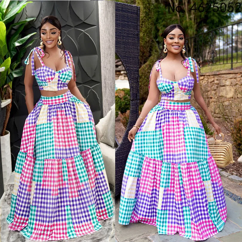 

Комплект из 2 предметов платья в африканском стиле для женщин 2022 африканская одежда Элегантные Платья-макси из Анкары модное Африканское пл...