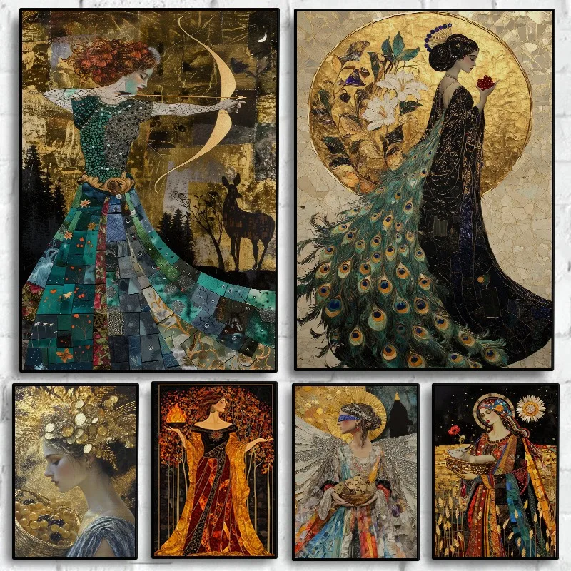 Мистическая Богиня Дикая Женщина Портретный Плакат Римские Боги Женский