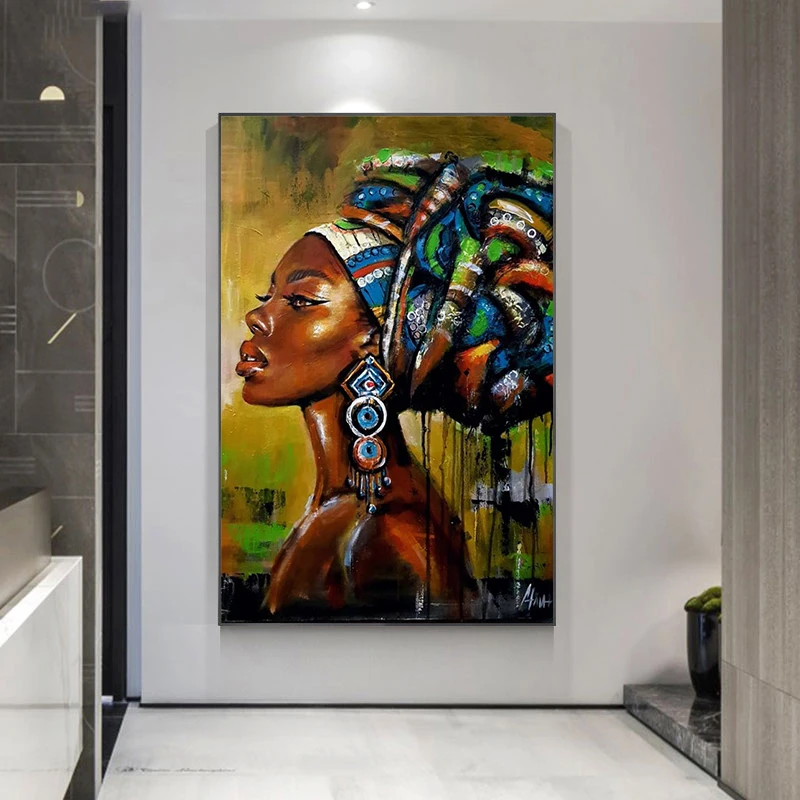 Африканская черная женщина декор живопись на холсте АФРИКАНСКАЯ ДЕВУШКА Холст
