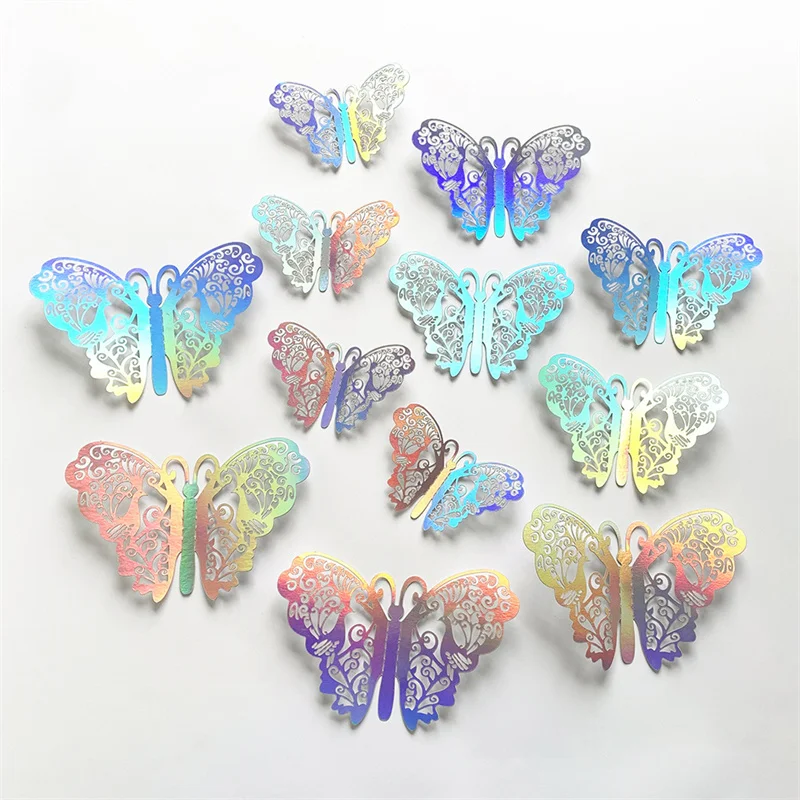 

12Pcs 3D Hollow Butterfly Wall Sticker DIY Art Kids Room Home Wall Decals Wedding Birthday Party Butterfly Decoration Fridge New