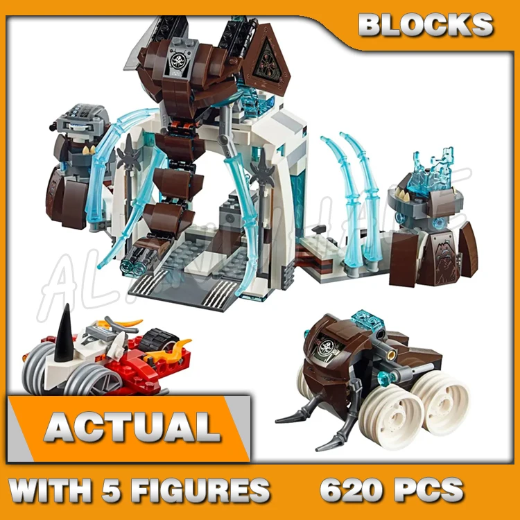 

620pcs Chima Mammoth Ice Stronghold Fortress Tusk Flipper Vehicle Rhino Roller 10356 Building Blocks Toys Compatible With Model
