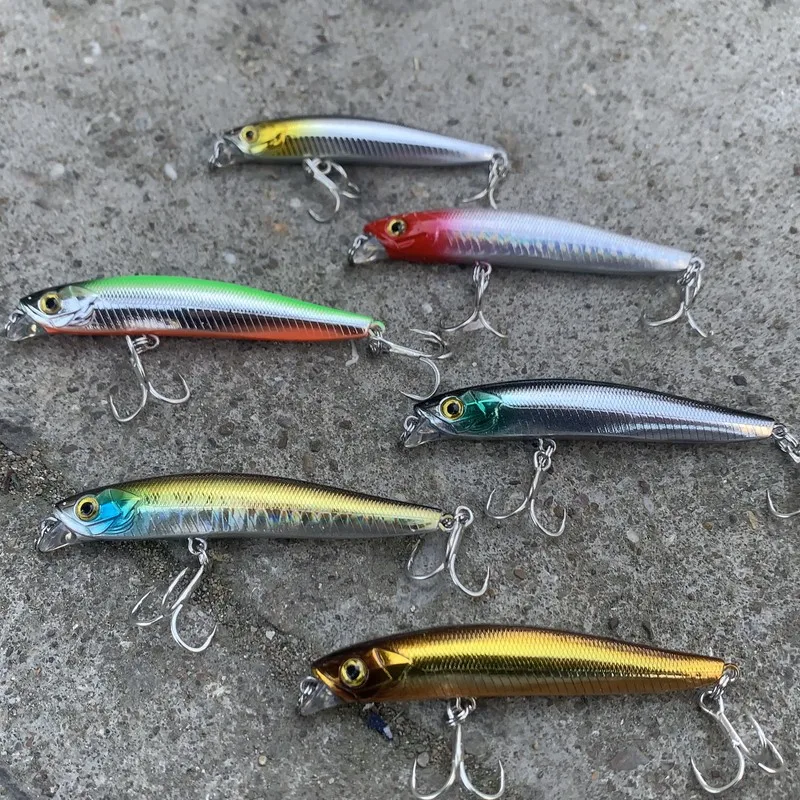 

HAIMALUO Minnow Fishing Lure Long Casting Pike 2 Hooks Hard Bait Full-stroke Tremor Crank Bait Wobbler Jerkbait Rockfishing