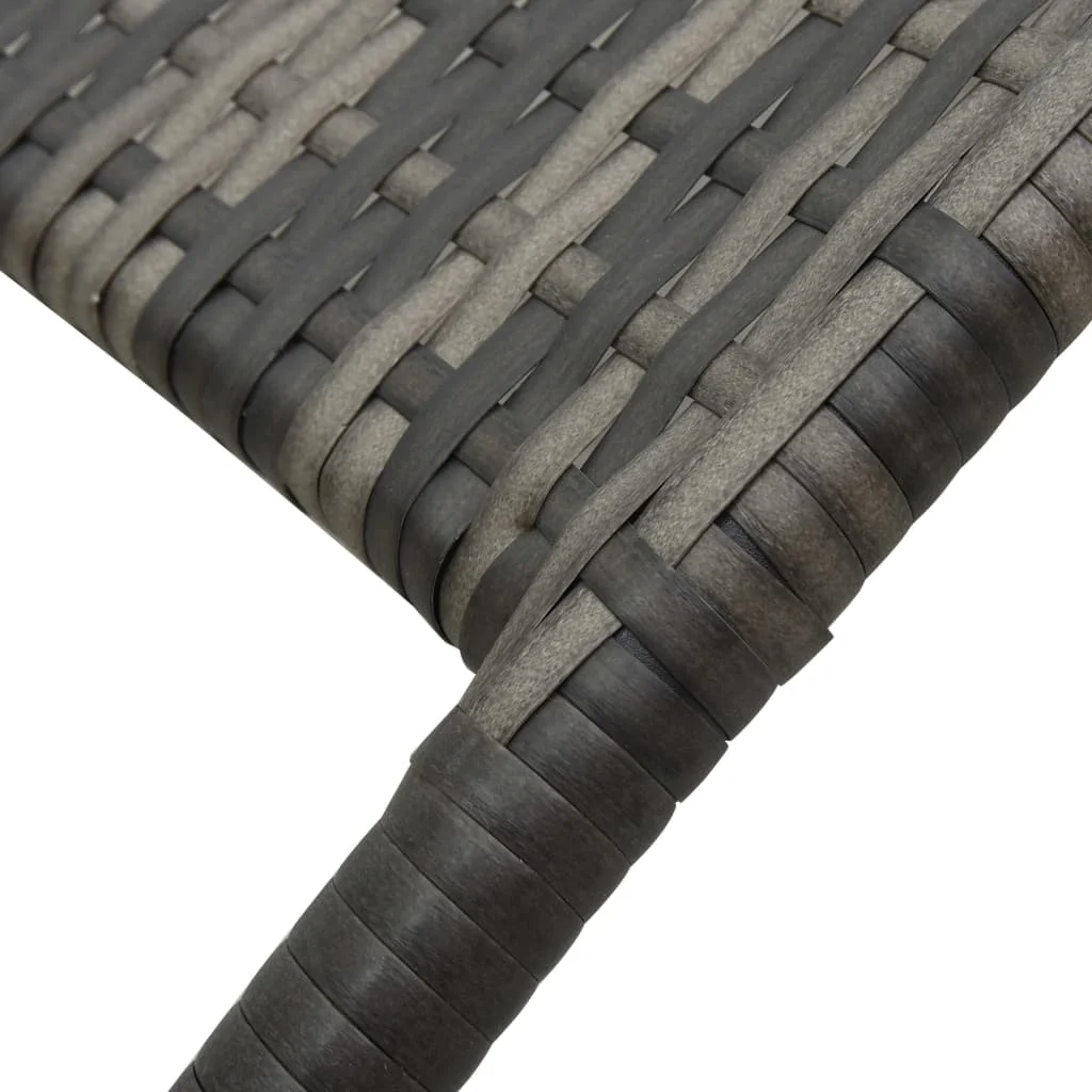 

Patio Outdoor Folding Lounge Chairs Sun Lounger Outside Deck Pool Garden Poly Rattan Gray