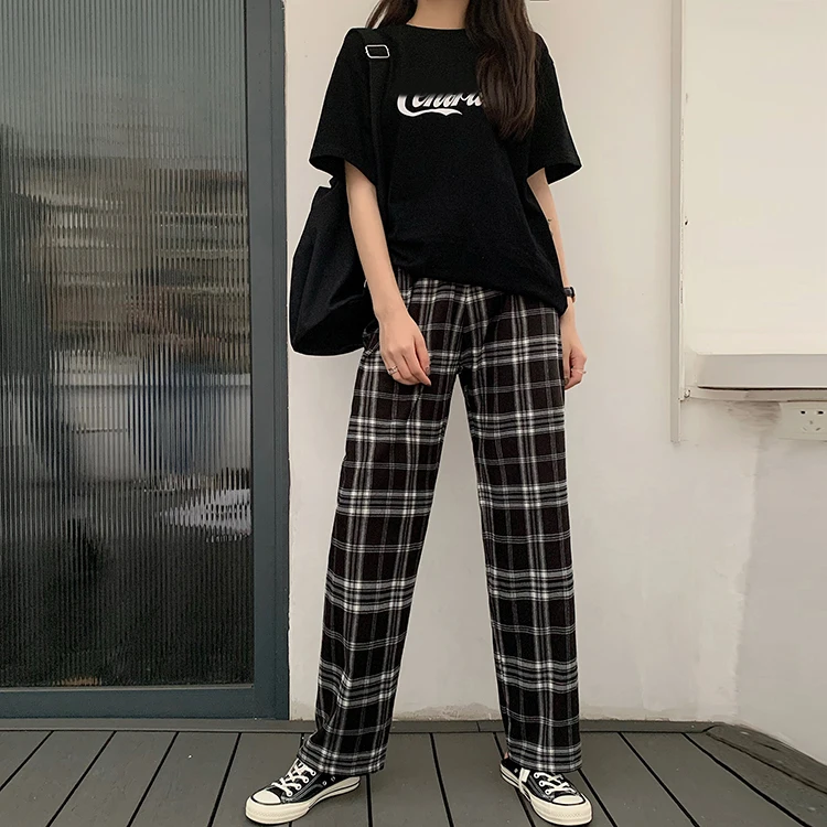 

5755 new Korean style high-waist straight wide-leg pants are thin and versatile casual pants