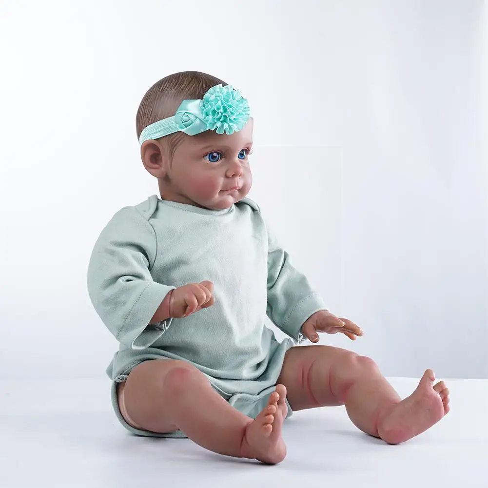 

60cm African Lifelike Rebirth Dark Skin Hand-painted Rebirth Simulation Soft Newbirth Acessory W4t8
