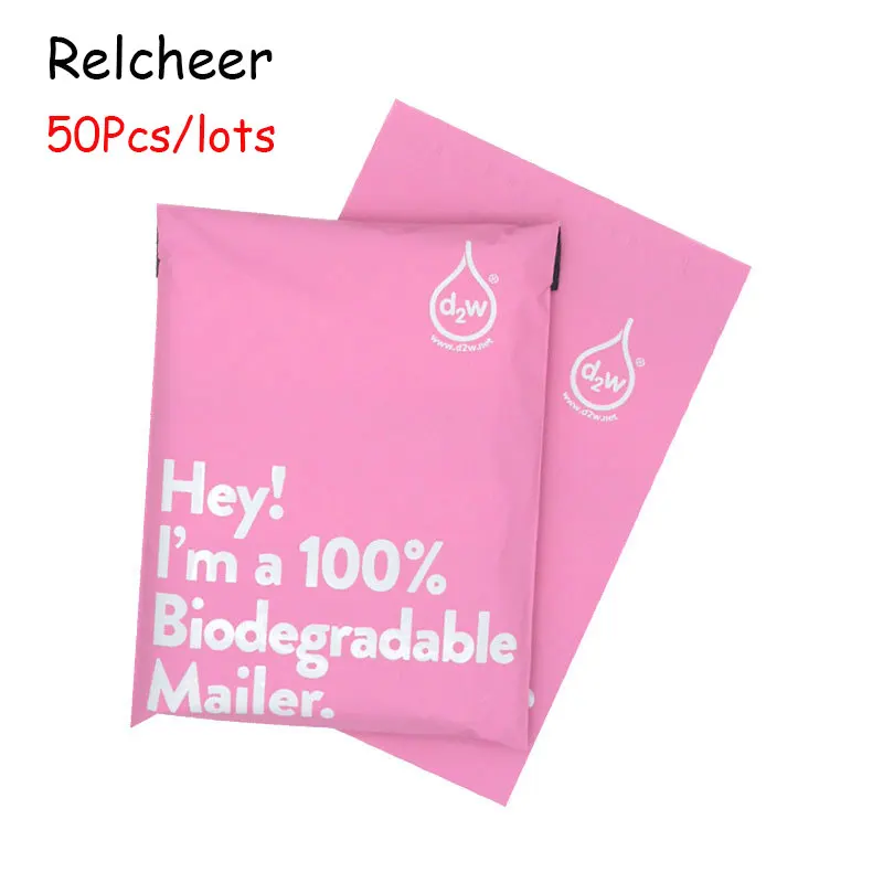 

Relcheer 50PCS Eco Friendly Mailing Envelopes Bag 100% D2W Biodegradable Clothing Courier Bags Degradable Postal Shipping Bags