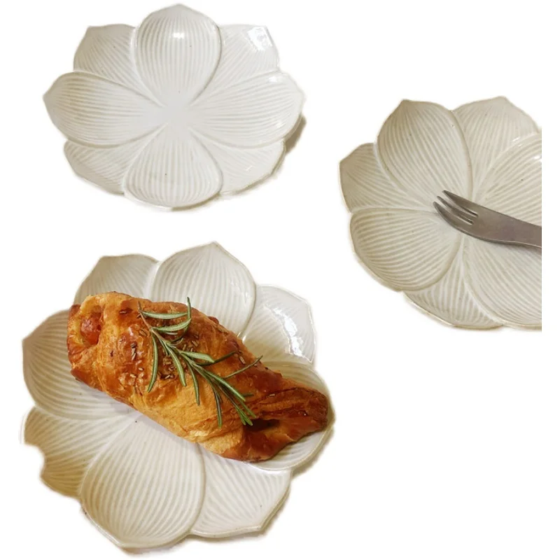 

Japanese-Style Retro Vintage Pattern Japanese-Style Pot Tray Ceramic Dim Sum Plate Sushi Plate Cake Dessert Plate