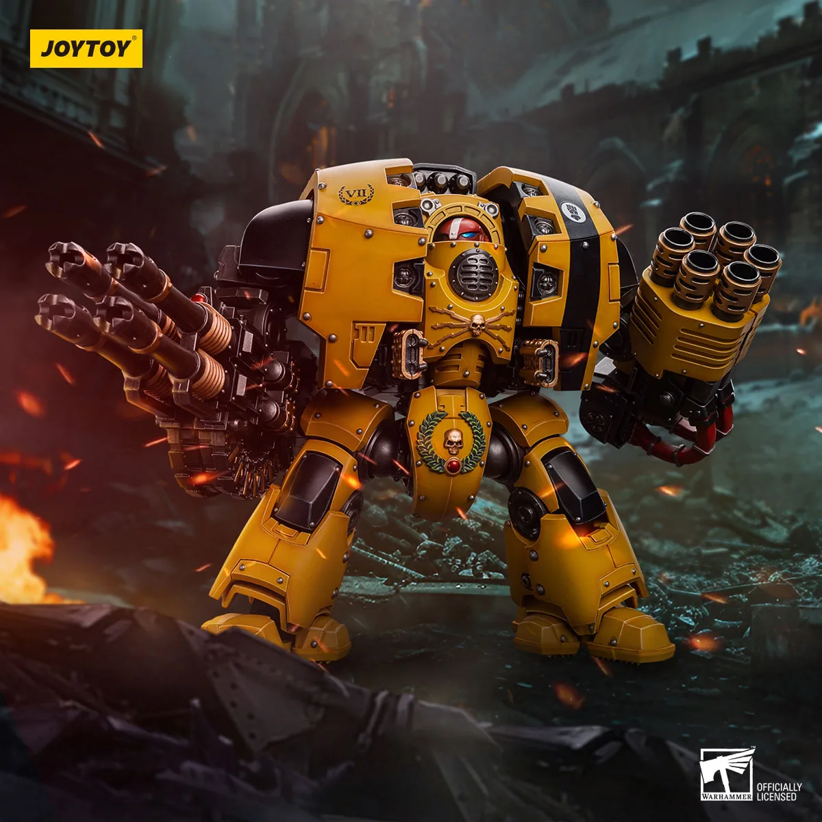 В наличии JOYTOY 1/18 lmperial Fists Leviathan Dreadnought с Cyclonic Melta Lance и Storm Cannon Mecha Аниме Модель